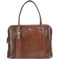 Ashwood Leather Women's Three Section Large Veggie Tanned Leather Bag in Tan