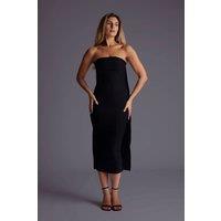 Vesper Women's Bandeau Bodycon Midaxi Dress in Black | Size: 8