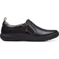 Clarks Women's Nalle Lilac Black Leather Slip Ons | Size: 8-Wide Fit