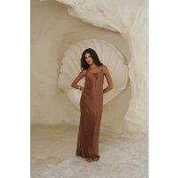 Moda Minx Women's Eden Maxi Dress in Brown | Size: S/M