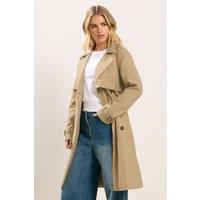 PixieGirl Women's Petite Trench Coat in Natural | Size: 14