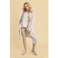 IKRUSH Women's Lydia Open Front Long Back Knitted Cardigan in White
