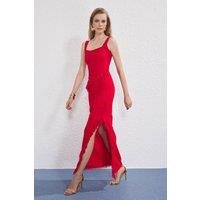 WOVCOR Women's Ruffle Layered Evening Dress in Red | Size: 6