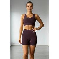 WOVCOR Women's Knit High-Waist Sports Short Leggings in Plum | Size: Medium