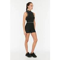 WOVCOR Women's Knit High-Waist Sports Short Leggings in Black | Size: XS