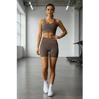 WOVCOR Women's Knit High-Waist Sports Short Leggings in Grey | Size: Medium