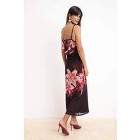WOVCOR Women's Floral Print Strappy Fishtail Maxi Dress with Sheer Hem | Size: Large