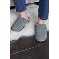 WoolOvers Men's Suede & Sheepskin Mule in Grey | Size: 10