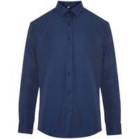 WOVCOR Men's Slim Fit Long Sleeve Easy Iron Shirt in Navy | Size: Large