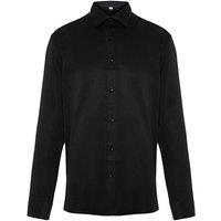 WOVCOR Men's Slim Fit Long Sleeve Easy Iron Shirt in Black | Size: Large