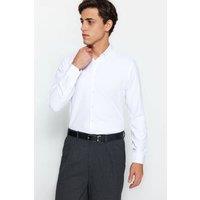 WOVCOR Men's Slim Fit Long Sleeve Easy Iron Shirt in White | Size: Large