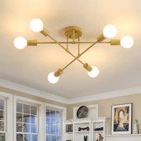 COMELY Industrial Chandelier, 6-Light Retro Adjustable Gold Ceiling Lights