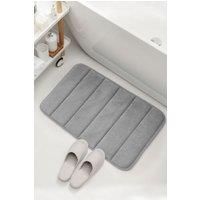 Living and Home Soft Absorbent Bath Mat Rug in Grey | Size: 50 x 80 cm