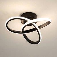 Pheashine Black Twisted Loop LED Ceiling Light, 22W 4500K Neutral White, 25cm
