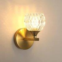 Pheashine Elegant Wall Light Tri-Colour G9 7W Glass Lamp 15x12x19cm in Gold | Size: 15 x 12 x 19 cm