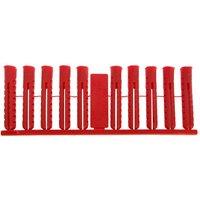 JCP CONSTRUCTION PRODUCTS Jcp Premium Plastic Plugs Red - 6.0 x 37mm - Box of 1000