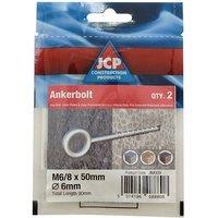 JCP CONSTRUCTION PRODUCTS Eye Bolts Bzp - 6/8 x 50mm - Box of 10 in Silver