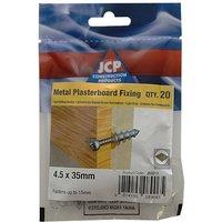 JCP CONSTRUCTION PRODUCTS J-Plug Self-Drill Plasterboard Fixing - Box of 30 in Silver