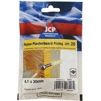 JCP CONSTRUCTION PRODUCTS J-Plug Self-Drill Plasterboard Fixing - Box of 100 in White