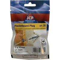 JCP CONSTRUCTION PRODUCTS Plasterboard Plugs - 7mm - Box of 100 in White