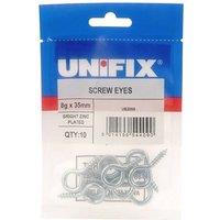 Unifix Screw Eyes Bzp - 18G x 75Mm - Box of 15 in Silver