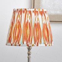 Ruma Orange Ikat Patterned Mushroom Pleat Tapered Lampshade in Red | Size: 16 inches