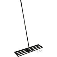Harbour Housewares Heavy Duty Iron Lawn Levelling Rake - 106cm x 25cm - Gardening Tool in Black | Size: 106 cm x 25 cm