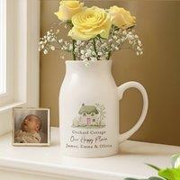 Personalised Memento Company Personalised Country Cottage Jug Vase in White