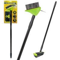 BARGAINS-GALORE 3 In 1 Patio Extendable Weed Brush With Hook Scraper Weed Remover Tool