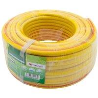 BARGAINS-GALORE 30m Garden Hose Nozzle Watering Knitted Pipe Reel Sprayer Hosepipe in Yellow