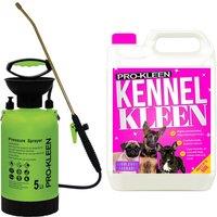 ProKleen 5L Pump Pressure Sprayer & Kennel Disinfectant 5 Fragrances Available in Pink