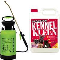 ProKleen 5L Pump Pressure Sprayer & Kennel Disinfectant 5 Fragrances Available in Red