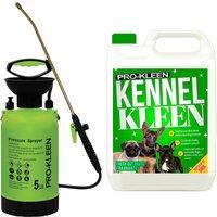 ProKleen 5L Pump Pressure Sprayer & Kennel Disinfectant 5 Fragrances Available in Bright Green