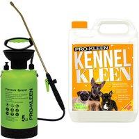 ProKleen 5L Pump Pressure Sprayer & Kennel Disinfectant 5 Fragrances Available in Yellow