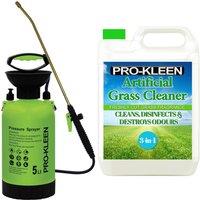 ProKleen 5L Pump Pressure Sprayer & Cut Grass Scent Artificial Grass Cleaner 5L in Green