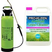 ProKleen 10L Pump Pressure Sprayer & Floral Scent Artificial Grass Cleaner 5L in Pink