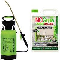 ProKleen 5L Pump Pressure Garden Sprayer & NOGrow Weed & Moss Killer 5L in Green