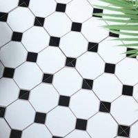 FloorPops Hudson Self Adhesive Vinyl Floor Tiles Pack of 10 (0.93sqm) in White | Size: 304.8mm x 304.8mm
