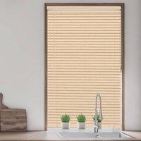 Blinds Outlet Woodgrain effect PVC venetian blinds in Natural | Size: 75 cm width x 150 cm drop