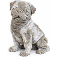 Gifts Direct 2 U Weathered Stone Pug Dog Statue for Home & Garden in Beige