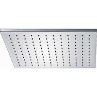 Nes Home Chrome Fixed Rainfall Shower 250mm Square Head With Rubber Nozzles in Silver