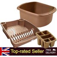 Nordara Rose Gold Washing Up Bowl Drainer Cutlery Holder Kitchen Storage