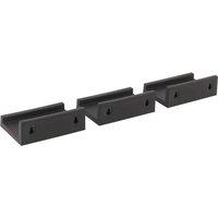 Nordara 3Pcs Black U-Shaped Floating Wall Shelf Home Storage Decor