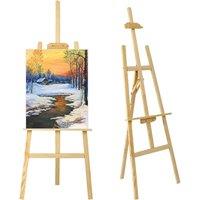 Nordara 5FT Wooden Art Easel for Painting & Display in Beige
