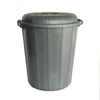 Nordara 40L Silver Bin Clip Lid Waste Plastic Dustbin | Size: 40 cm