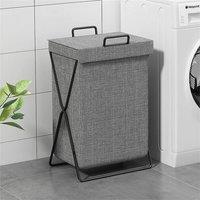 Nordara 1X Grey Laundry Basket Dirty Washing Wash | Size: 40 cm x 15 cm