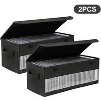 Nordara 2 Pcs Large Capacity CD Case Holds 165 Discs Each Durable Case in Black