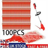 Nordara 100Pcs Plastic Trimmer Blades for Grass Strimmer in Red