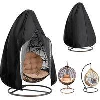 Nordara Heavy Duty Waterproof Hanging Egg Chair Cover for Garden Outdoor in Black | Size: 120 cm x 90 cm