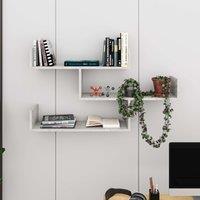 Decortie Tibet' Wall-Mounted Bookcase Display Unit 120cm Wide in Gold | Size: 1 Pack